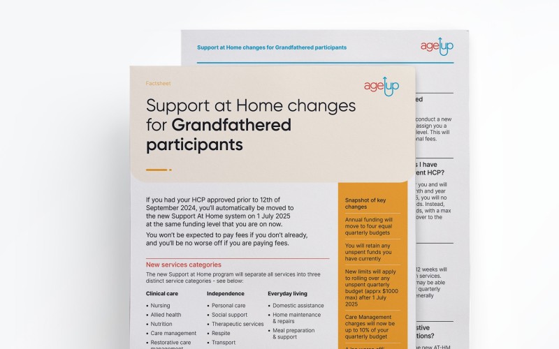 Support at Home changes for Grandfathered participants