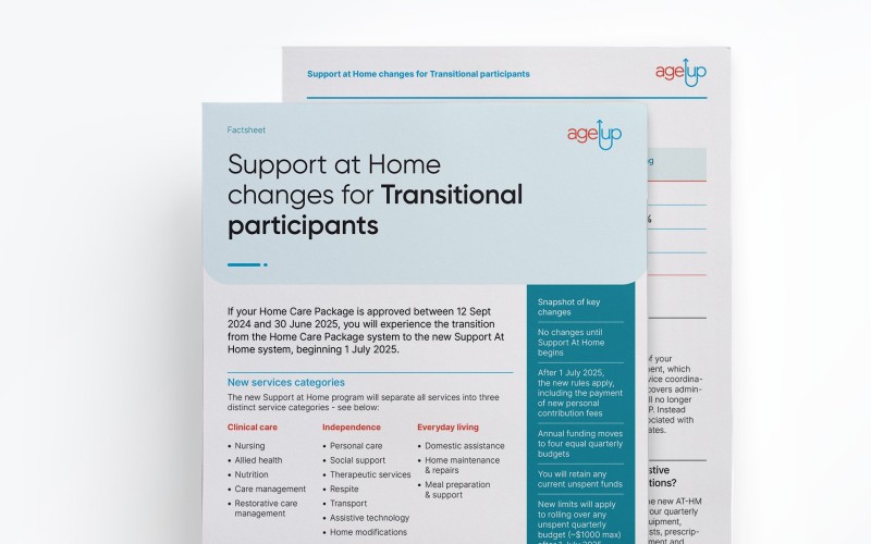 Support at Home changes for Transitional participants